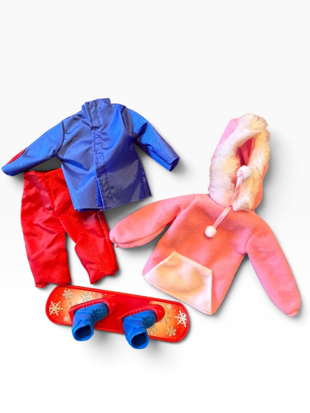 Vintage Barbie Snowboarding Jacket Pants Snowboard Fur Trim Parka
